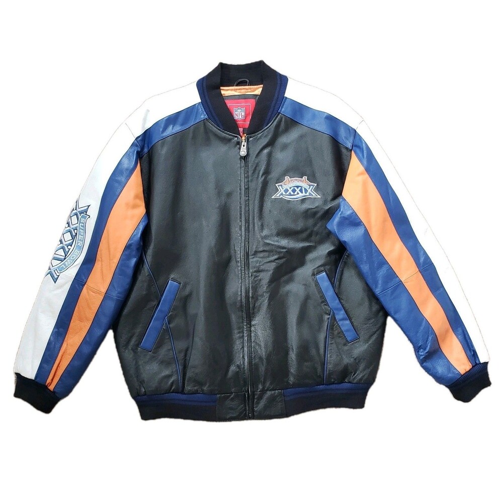 Vintage G-III Super Bowl XXXIX Sz XL Mens Leather Jacket Jacksonville Feb 2005